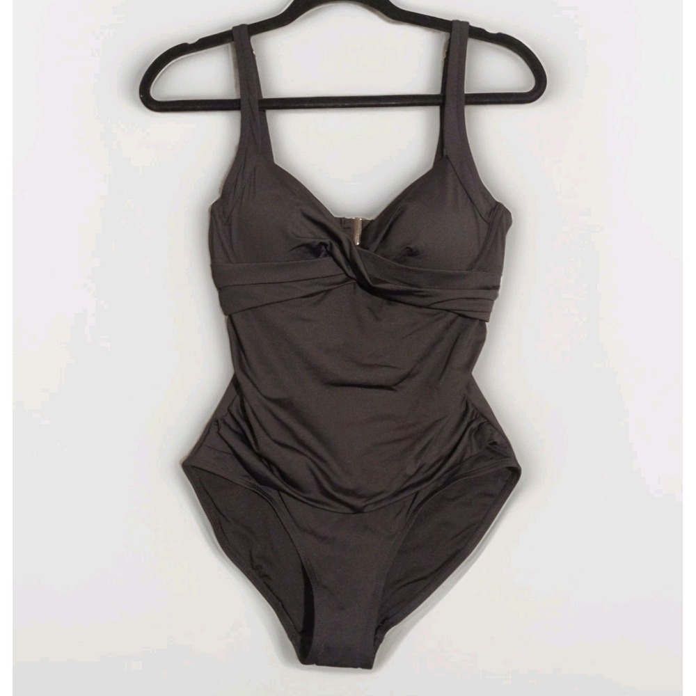 Anne Cole Women's V-Neck Underwire One-Piece Swimsuit Size 6
